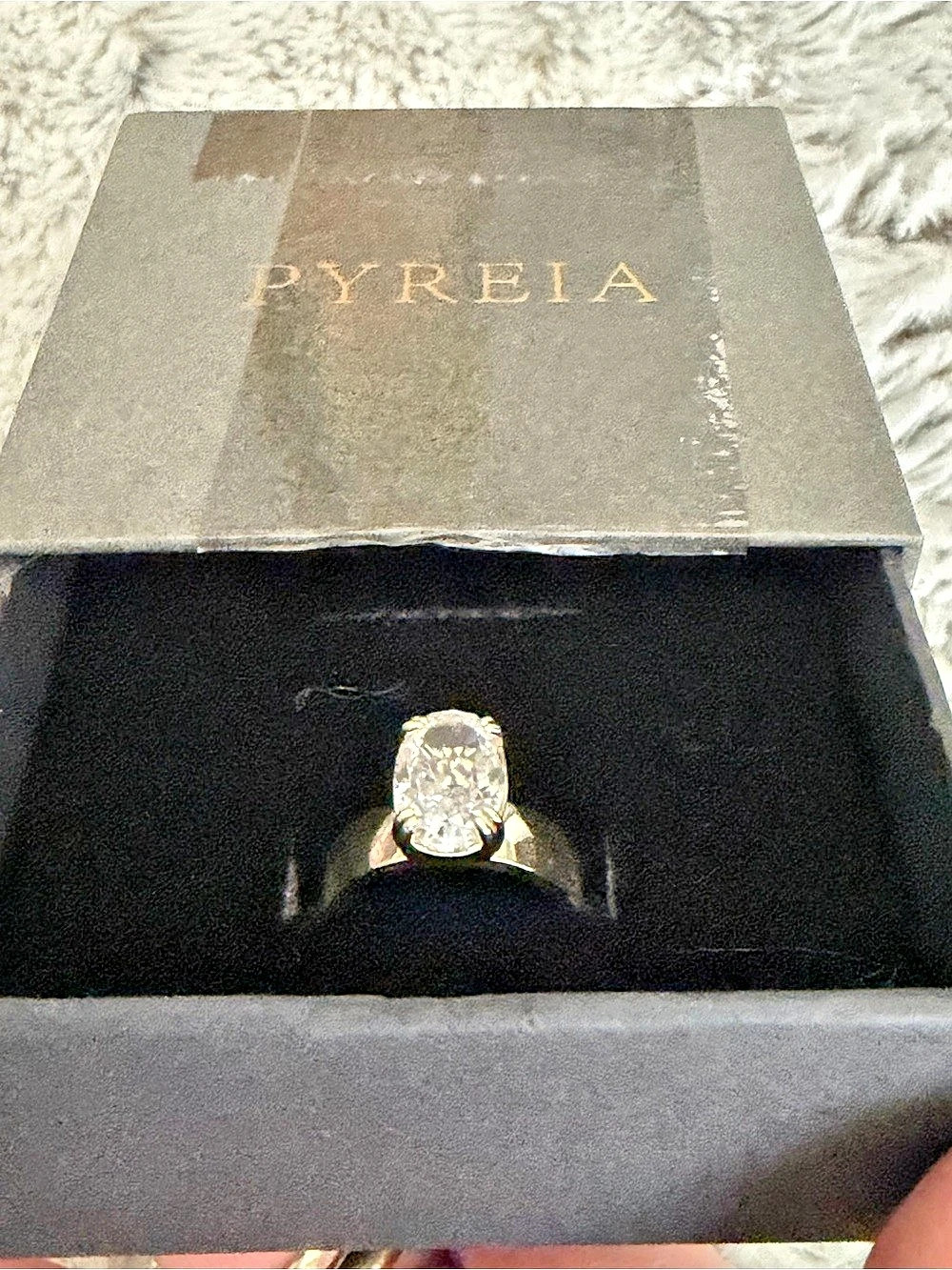 PYREIA 14K Gold Plated Oval Ri. Oval Ring Gold US 8 NWT